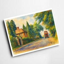 A4 PRINT - Epsom Road, Ashtead - Vintage Art Style
