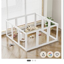 Clear Acrylic Indoor Dog Playpen 24"H 8 Panels Plastic Small Dogs