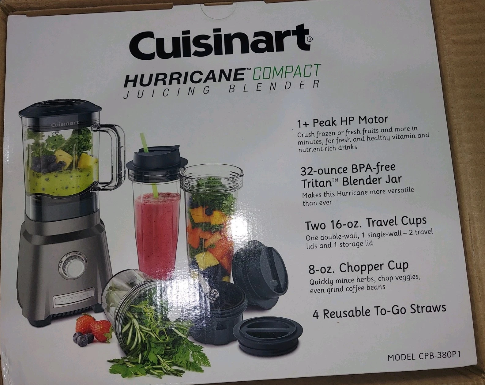 CUISINART HURRICANE COMPACT JUICING BLENDER CBP-380P1 BRAND NEW IN BOX
Opens in a new window or tab