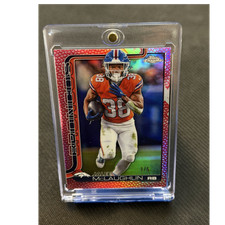 Topps Chrome LEATHER REFRACTOR Jaleel McLaughlin Broncos 1/5 NFL