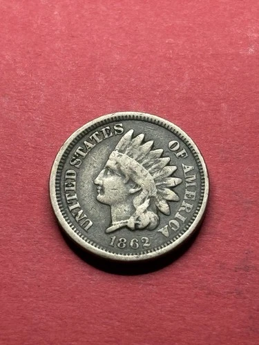 (1) Beautiful Toned Antique 1862 Indian Head Cent CHOICE VG-VERY GOOD