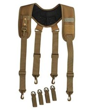 Tactical Suspenders for Duty Belt Harness,Police Suspenders Coyote Brown Large