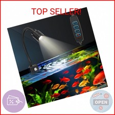 Novique 3W Fish Tank Light 3 Color Modes Clip on Aquarium Spotlight with Adjusta