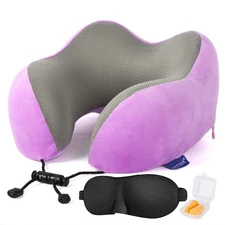 Travel Pillow,Travel Neck Pillows for Sleeping,100% Pure Memory Foam Soft Com...