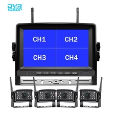 Wireless RV 7" Monitor DVR 1080P Rear Side View Camera Kit Truck Trailer