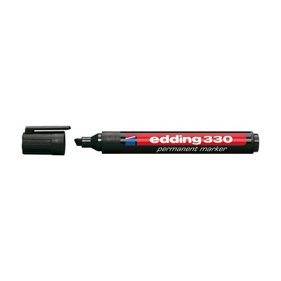 Edding 330 Permanent Marker Chisel Tip 1-5mm Black Ref 330-001 [Pack 10] 