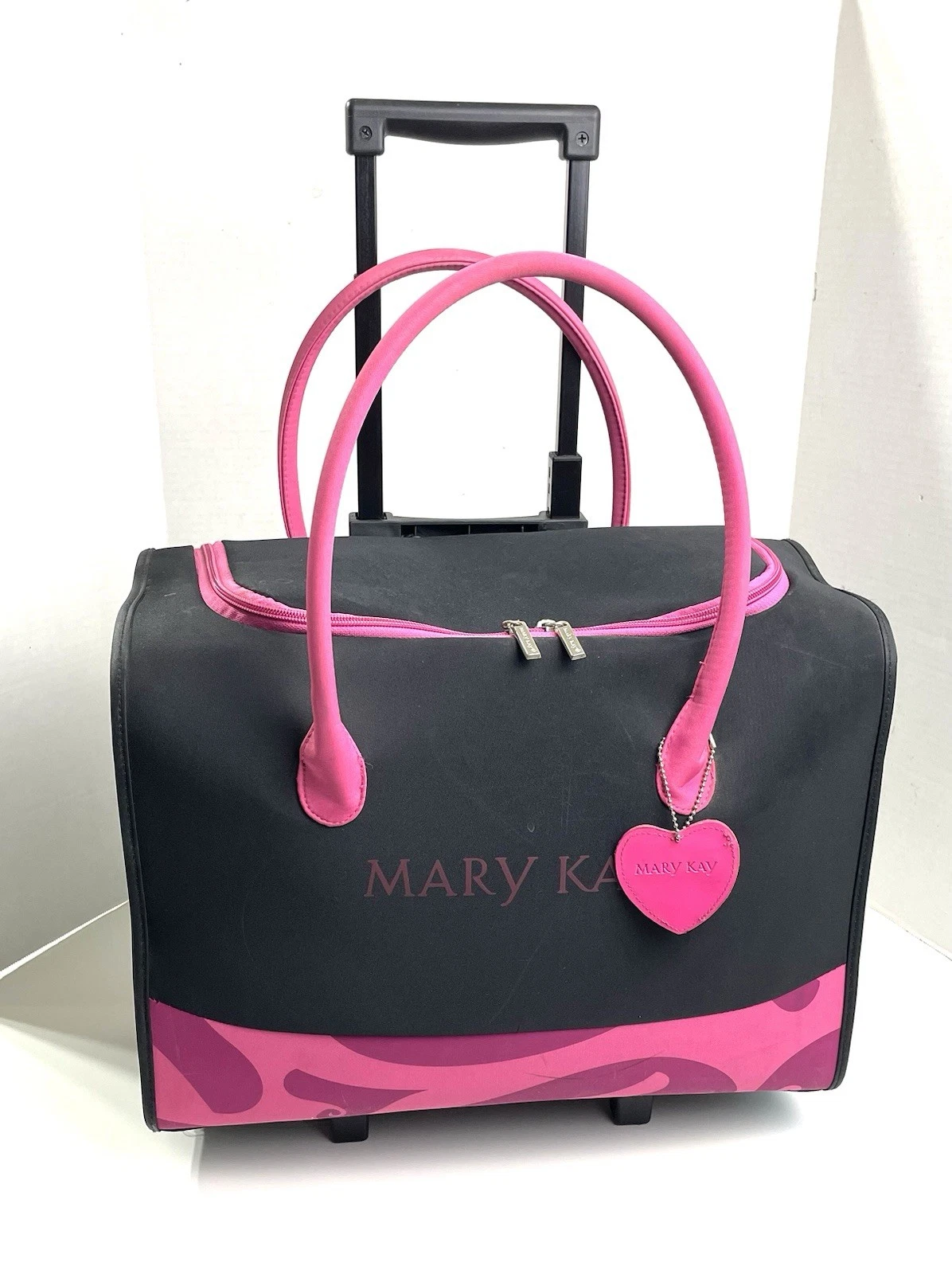 Vintage MARY KAY Consultant Black Pink Rolling Travel Organizer