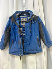 Free Country FCXTREME Boys Hooded Ski Jacket Full Zip Blue/Black/Gray S
