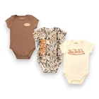 Von Dutch Baby Boys' 3-Pack Soft Graphic Bodysuit Sets Size NB 3M 6M 9M