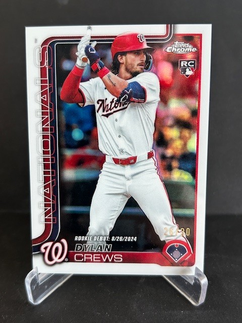 2025 Topps Chrome Update Series Rookie Debut Dylan Crews White Refractor /30
