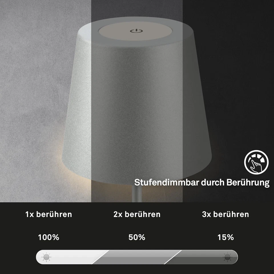 - Lampada Da Tavolo LED Senza Fili Con Touch, Ricaricabile, a Batteria, Regolabi - Immagine 4 di 4