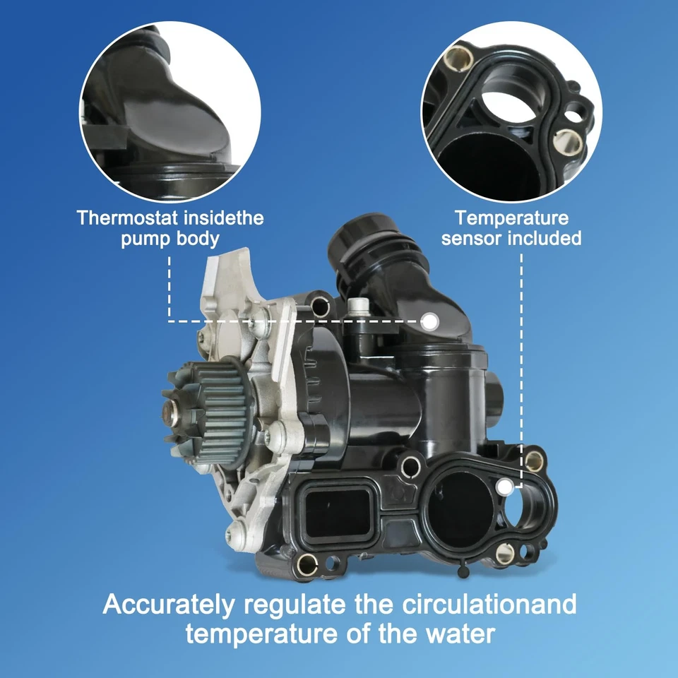 Water Pump & Thermostat 06H121026ED for Audi A5 A6 Q5 TT VW Jetta Tiguan 2.0L - Image 4 of 4