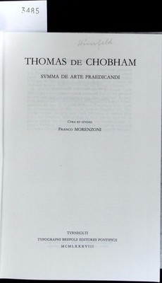 Summa de arte praedicandi. Corpus Christianorum; 82.