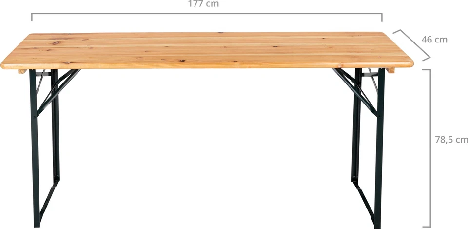 Table de Jardin Terasse Pliable Bois Extérieur Meuble Camping Bière Balcon 177cm - Photo 3/4