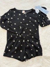 Cat  Jack Girls M 8 2-Piece Long Sleeve Shorts Star Waffle Knit PJ Set