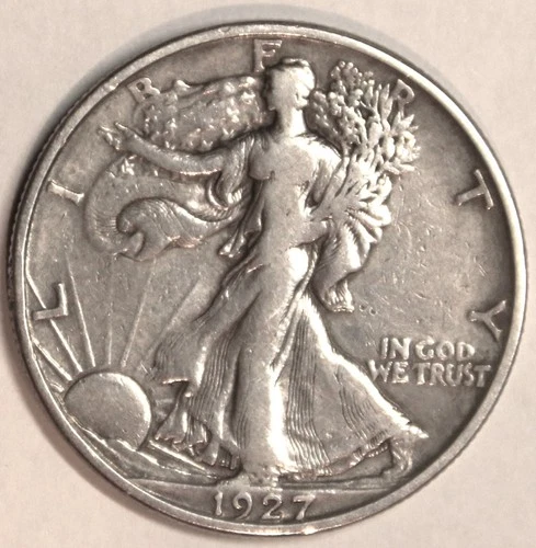 1927-S Walking Liberty Silver Half Dollar - VF - #7910D
