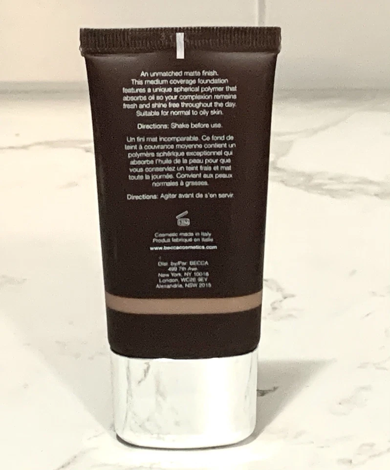 BECCA Ever-Matte Shine Proof Foundation - Sandalwood - full size NWOB (#H2) - Image 3 of 3
