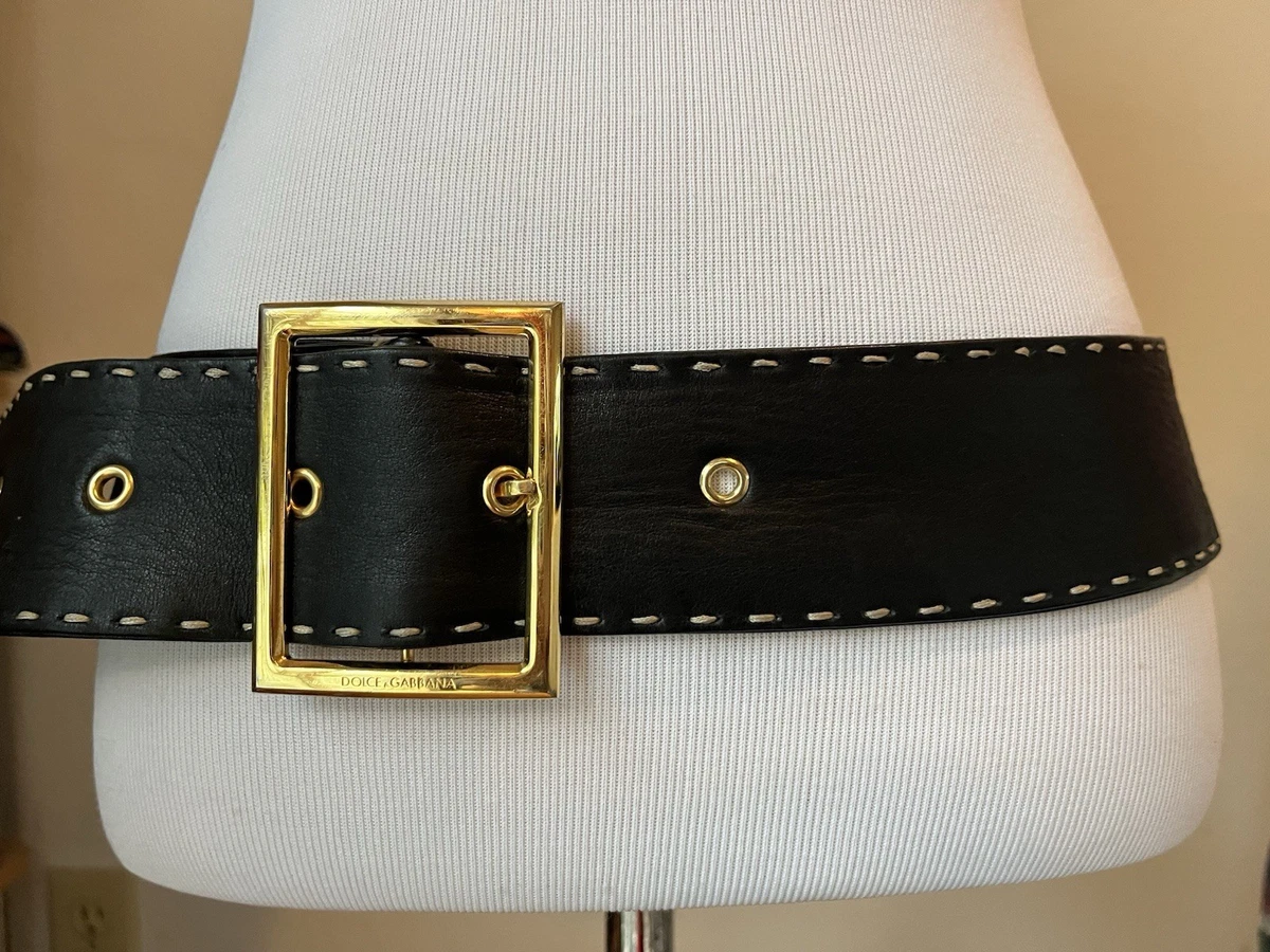 authentic DOLCE&GABBANA size‎ 32/80 cm BELT Dolce & Gabbana Black Leather Belt 80 cm / 32 inch main image 2