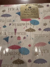 Vintage Bridal Shower Gift Wrap Sealed 2 Sheets