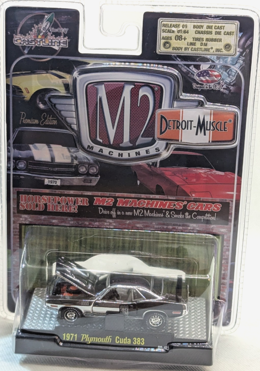 M2 2009 1971 Plymouth Cuda 383 Detroit Muscle Chrome Silver Chase