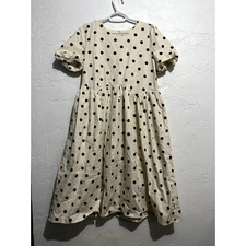 NWT Sisychan polka dot fare a line dress womens medium cottagecore ethereal
