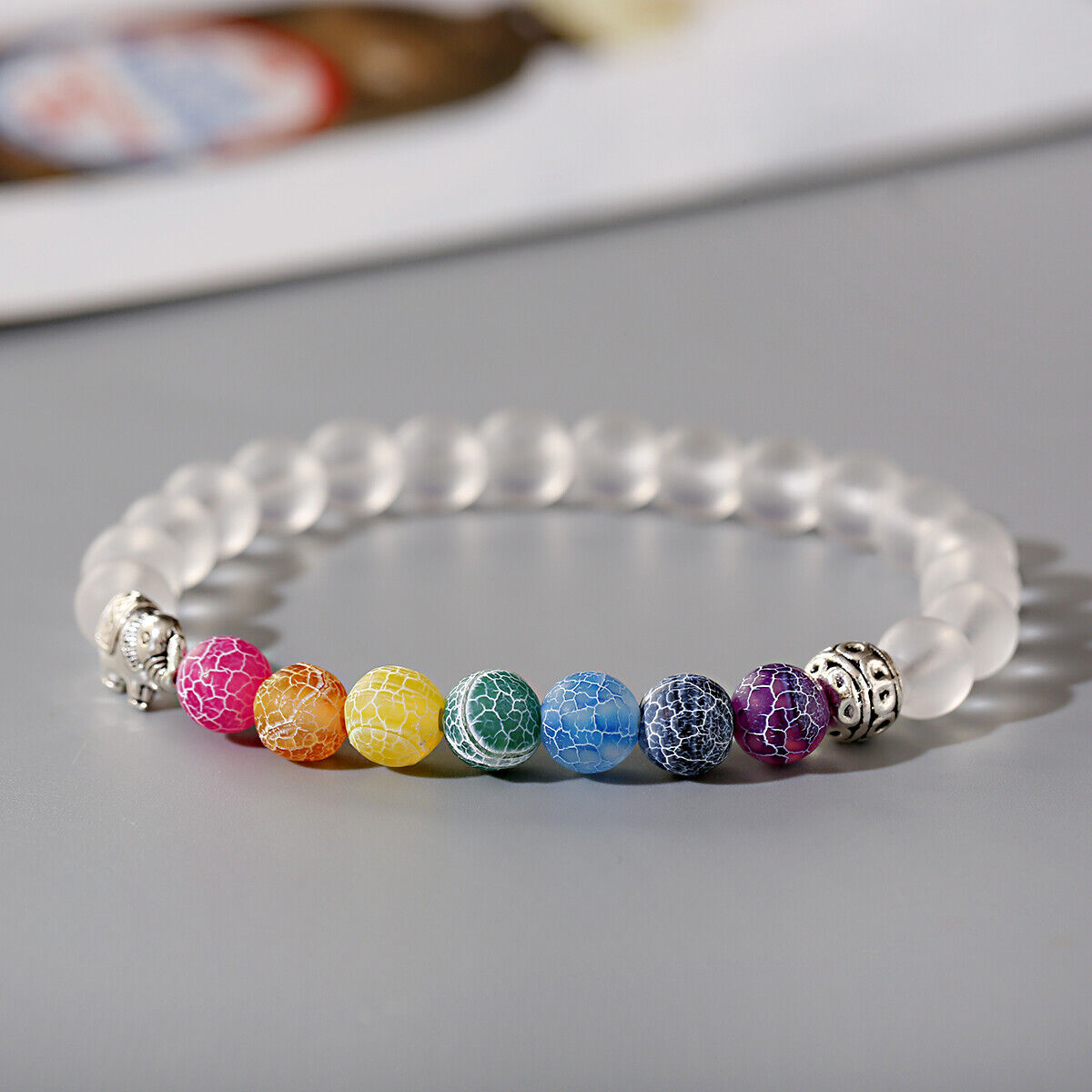 Natural Stone Beads 7 Chakra Bracelet For Women Men Yoga Buddha