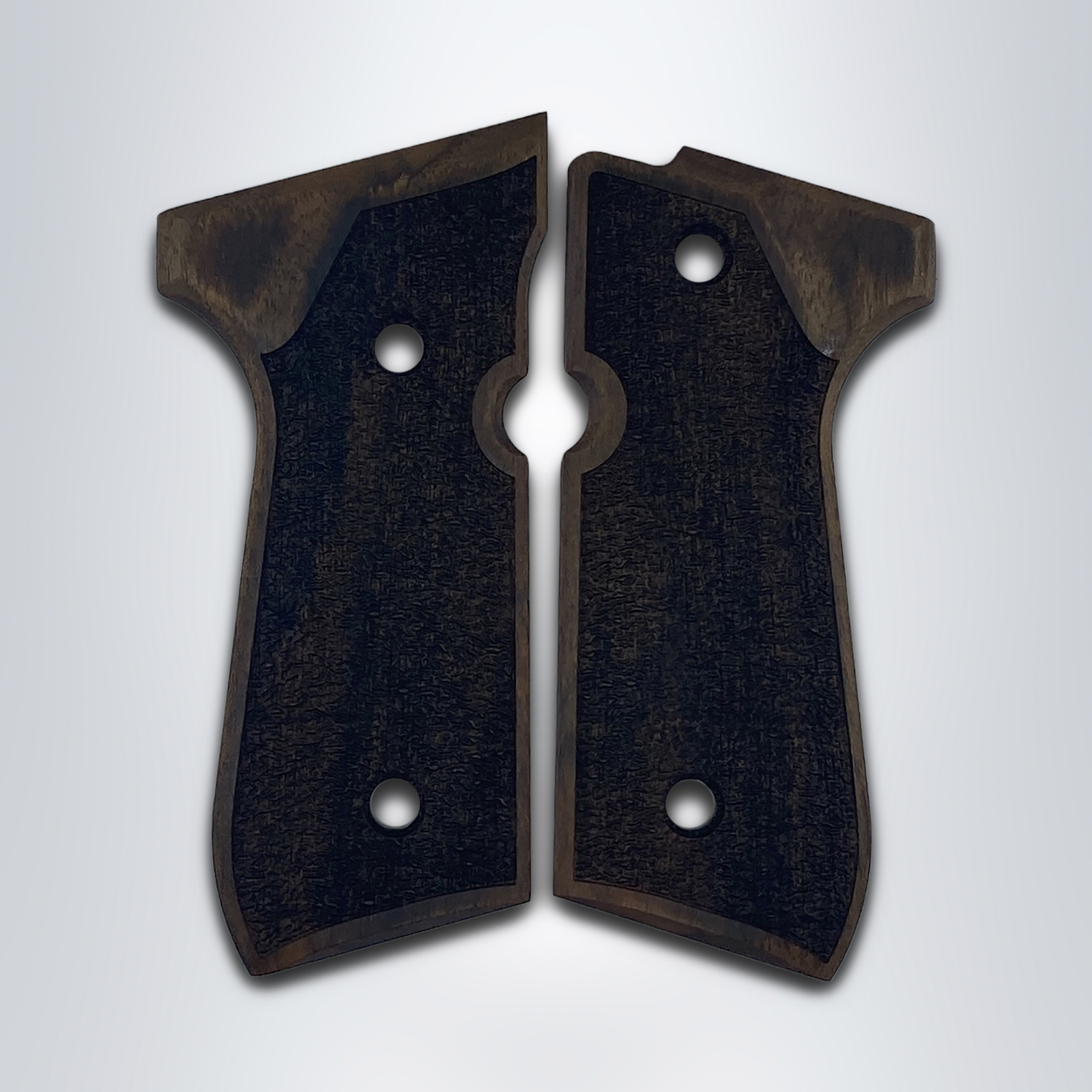KSD Walnut Grips For Beretta 92 Series - Dragon Skin Laser Engraved Wooden Handgun Grips