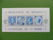 MONACO 1985 Y&T BF 33 CENTENAIRE DU PREMIER TIMBRE TTB