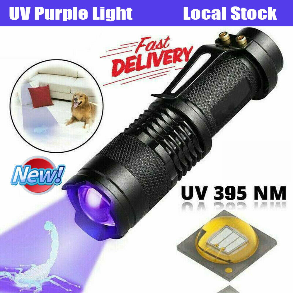 UV Ultra Violet LED Flashlight Blacklight Light 365 nM Inspection Lamp Torch