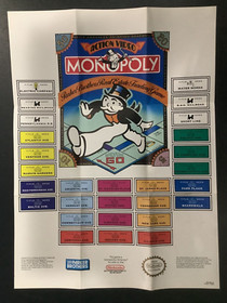 Monopoly PAR-6B-US NES Nintendo Insert Poster Only