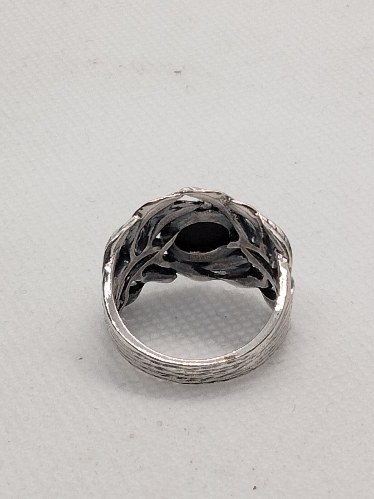 Sterling Silver Opal Leaf Pattern Ring - image 5