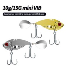 Spinner Fishing Lures Rotating Sequin Spoon Metal 10g 15g VIB Crankbaits Winter