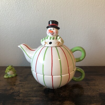 Snowman stripe collection tea set three pieces LA DOLCE VITA