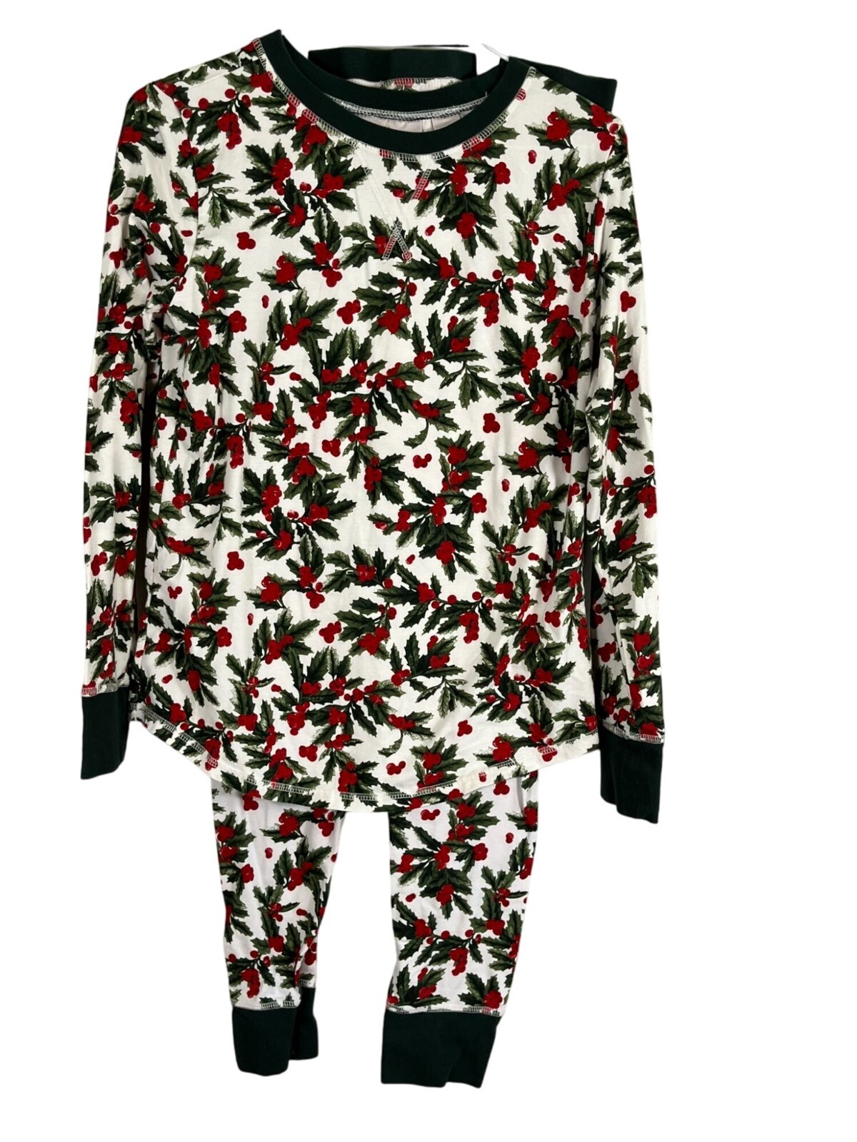 Rachel Parcell Red Christmas Holly Santa Holiday Pajama Set XS
