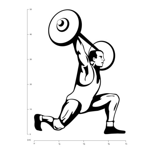Gewichthebender Mann Fitnessstudio Wandtattoo WS-18614