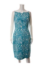 DAVID MEISTER women’s sleeveless blue floral cotton dress Sz 10 USA
