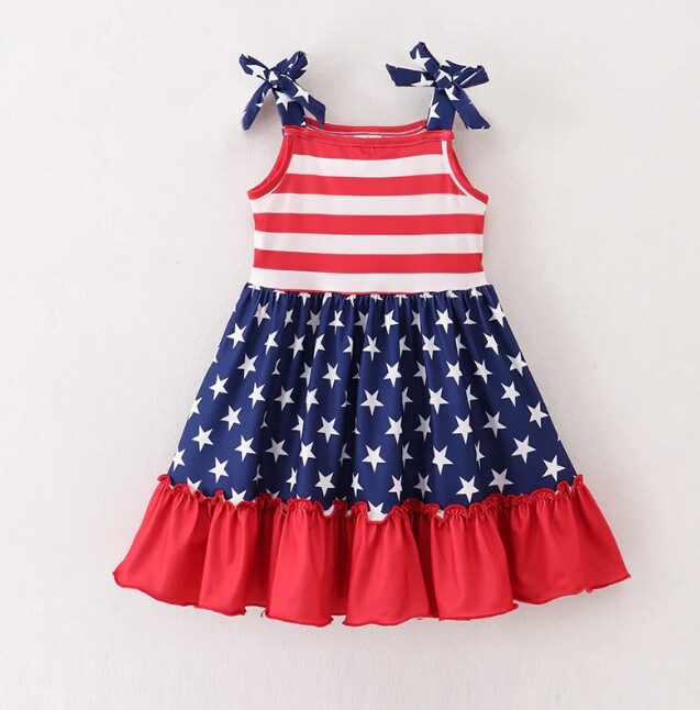 4th of july party dress Frostluinai Wedding Guest Dresses for Women 4th of July Party Maxi Dress V Neck Spaghetti Strap Sparkly Dress Red White and Blue Dress
