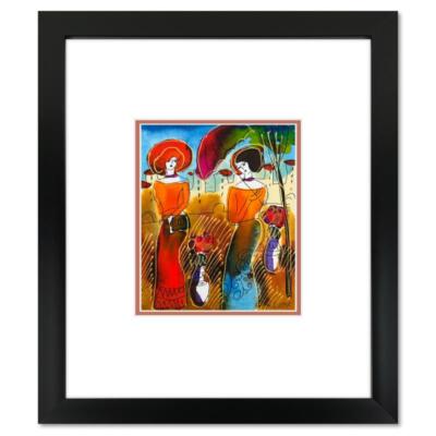 Moshe Leider, Framed Original Mixed Media Watercolor Painting, Hand Signed