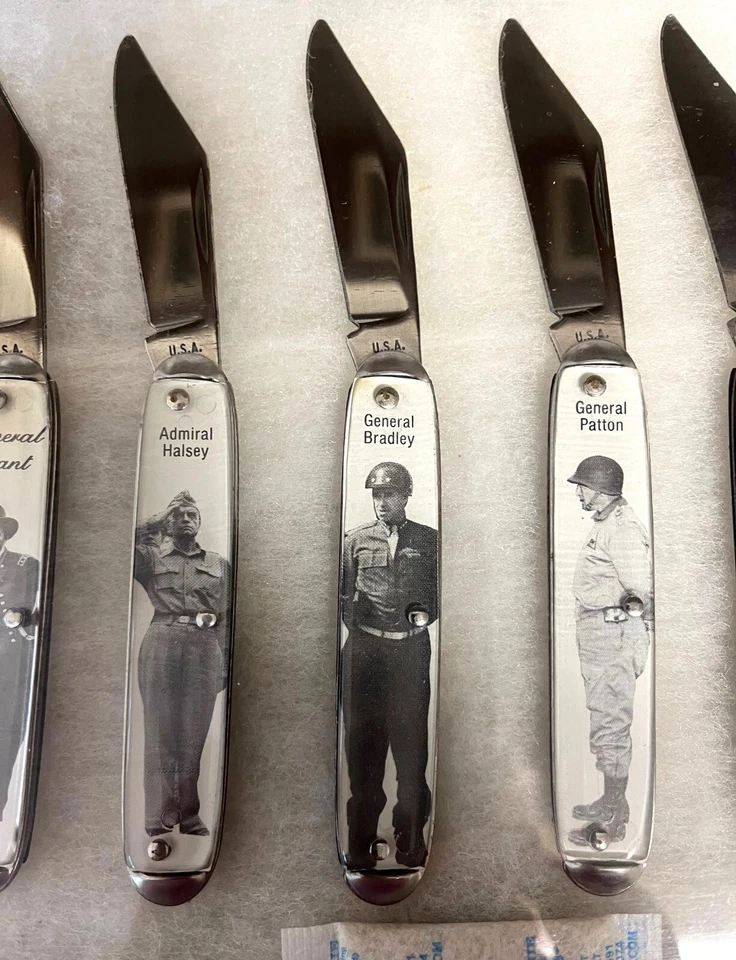 Juego de cuchillos de colección vintage de los líderes de la Segunda Guerra Mundial/9 Patton, Grant, Lee Foto 3 de 4