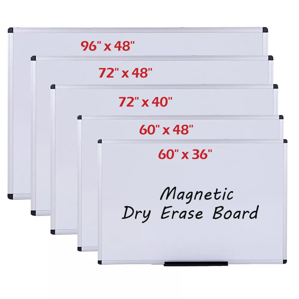 VIZ-PRO Large Dry Erase White Board/Magnetic Foldable Whiteboard, 72 X 48  Inches, Silver Aluminium Frame