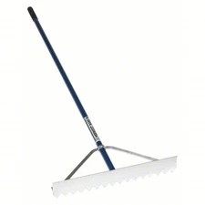 SEYMOUR MIDWEST S550 Professional 30 in Asphalt Lute Rake 66" AL Handle, 20 Tine