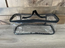 *NEW* LARGE CLEAR ZIPPERED COSMETIC VINYL PLASTIC MAKE-UP BAG POUCH STORAGE CASE