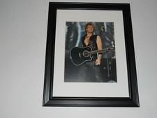 Framed Jon Bon Jovi with Guitar 2005 Rock Hall on stage color 14"x17"