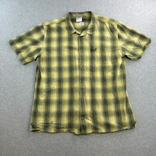 Jack Wolfskin Shirt Mens XXL Green Yellow Pla...