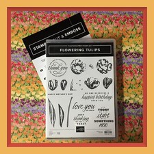 Stampin' Up FLOWERING TULIPS Stamps, TULIP Dies TULIP FIELDS DSP. 331