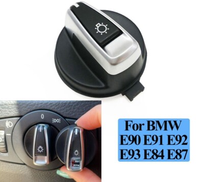 Chrome AUTO Head light Switch Button for BMW 1 E88 E82 3 E90 E91 E92 E93 X1 E84
