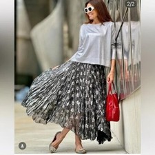 NWT ZARA ZW COLLECTION METALLIC MIDI SKIRT 4786 054 89.9