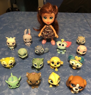 Lanard Country Linz 5 1/2  Doll With Brats & Hasbro Littlest Pet Shop LPS Pets