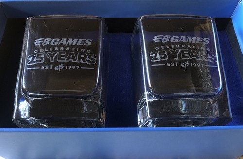 EB Games - Celebrating 25 Years 2 Tumbler Glass Set - Limited Edition Free Post - Picture 3 of 8