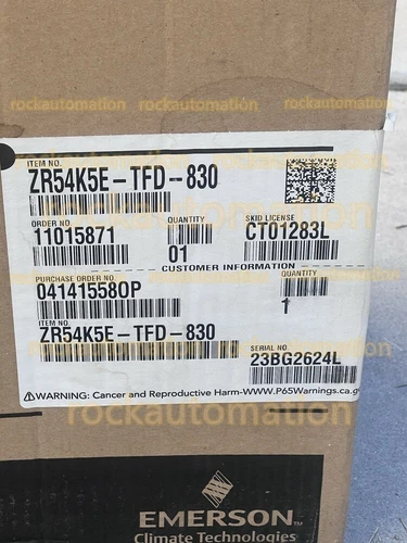 Copeland ZR54K5E-TFD-830 3 Phase Scroll Compressor 42,700-69 700 Free Tax #HT